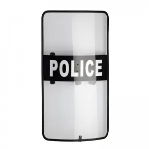 Anti riot shield with rubber edge
