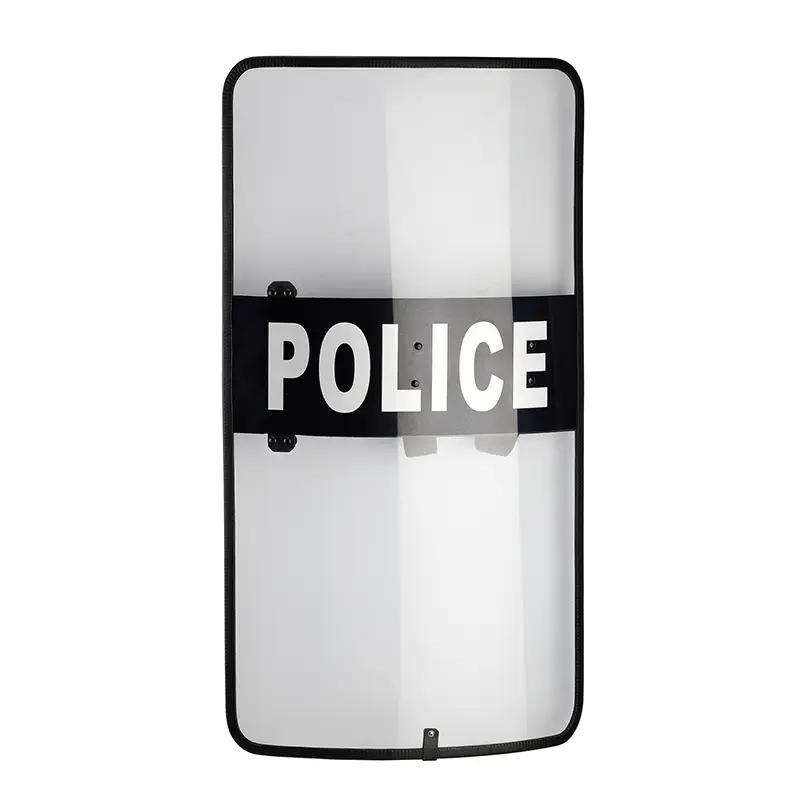 Anti riot shield with rubber edge